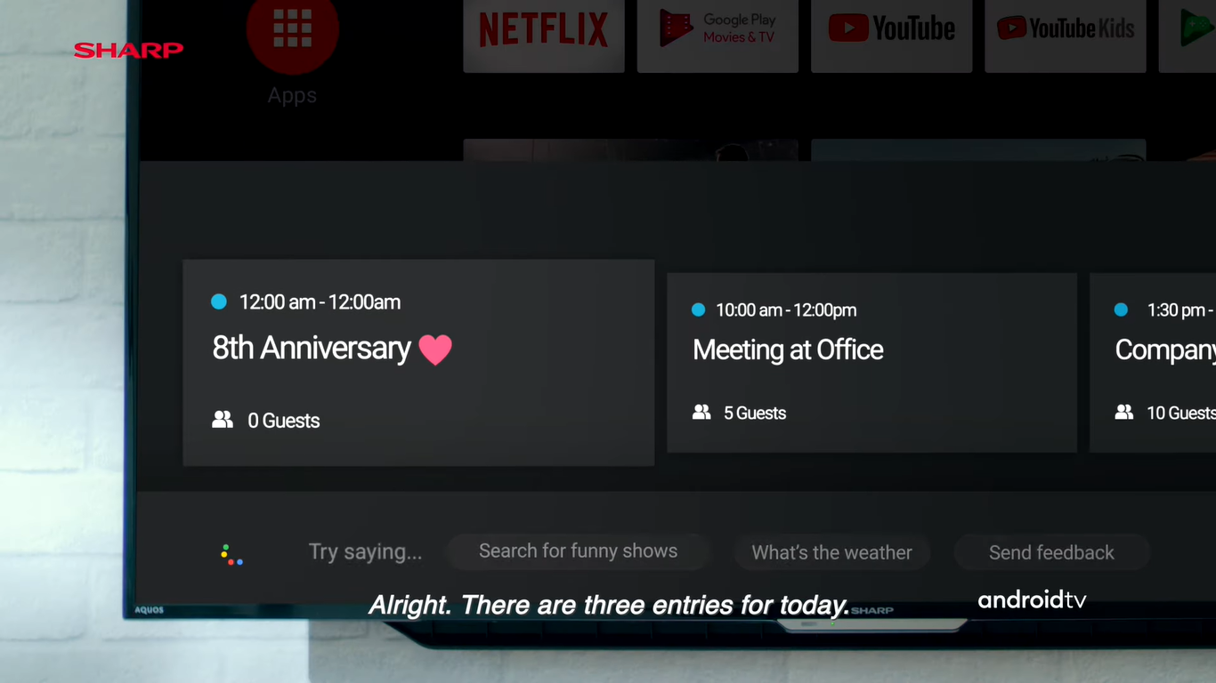 Google Assistant บนทีวี SHARP 4K